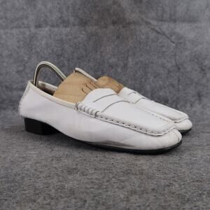 Bellini Shoes Womens 8.5 Penny Loafers Classic Moccasin White Slip On Block Heel